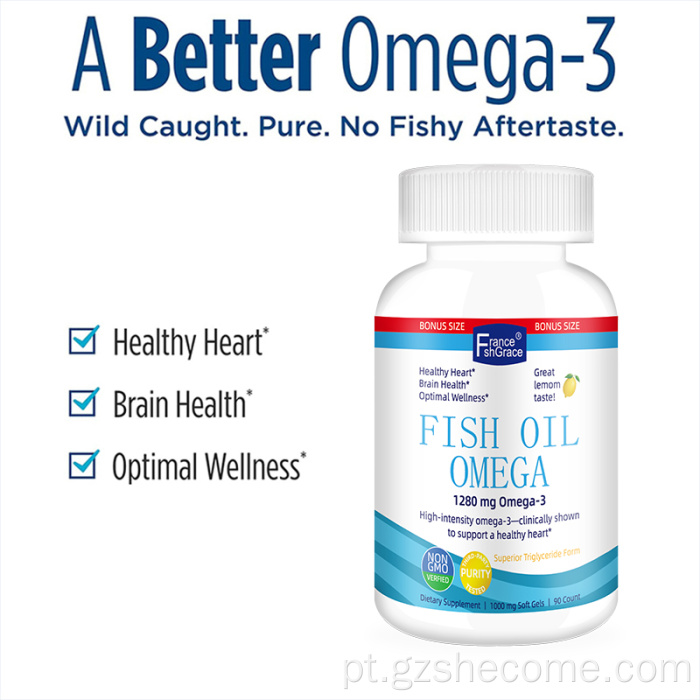 Oil de peixe suplemento Antioxidante Health Omega 3 Softgels